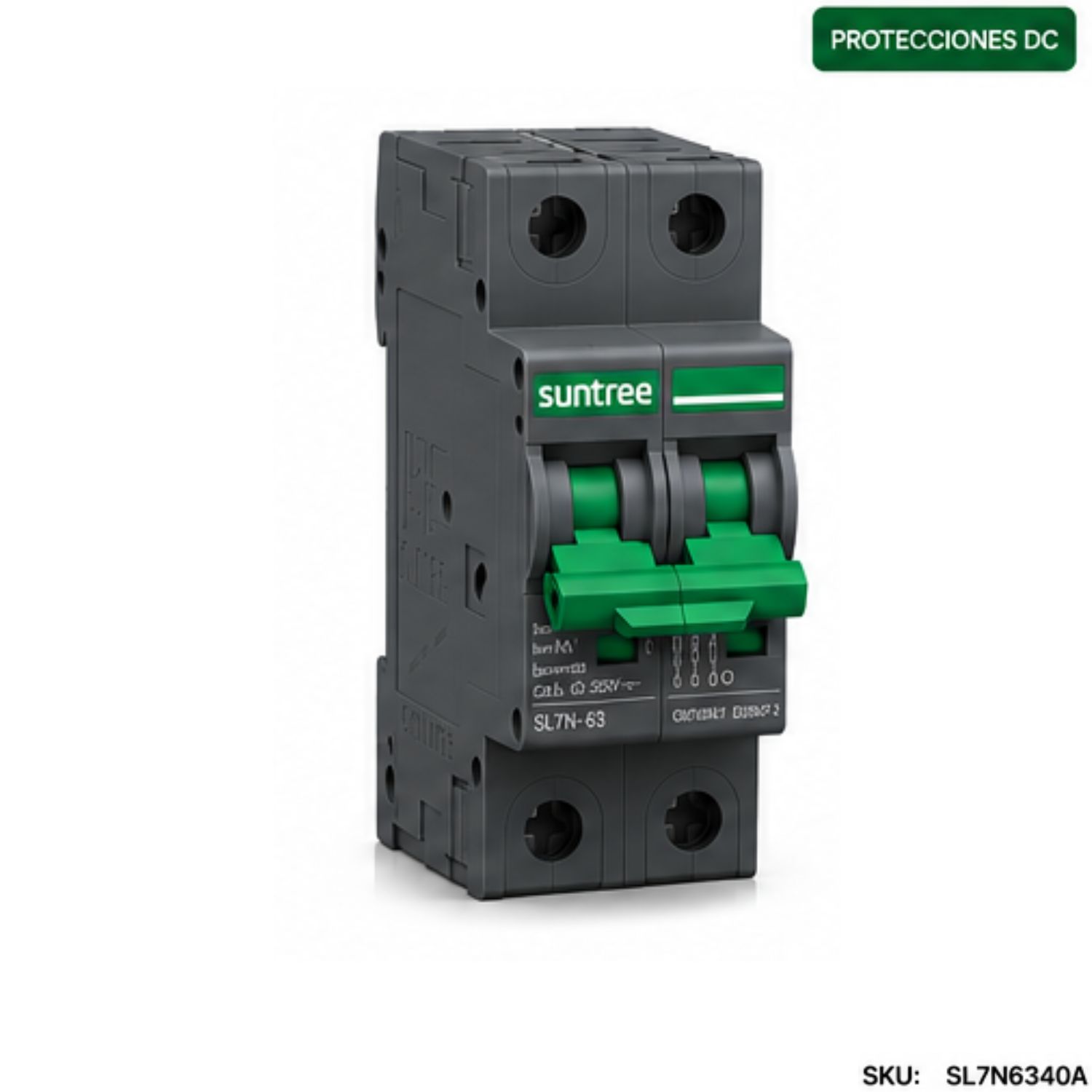 Foto 1 MCB SL7N-63 25A Interruptor Automático DC 40A 550V 2P | SL7N-63 SUNTREE - Imagen 1