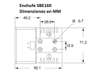 Conector Baterías Smh Sbe160 160a Azul C/pines De Señal Aux - Imagen 4