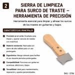 Sierra De Limpieza De Surco De Traste Luthier Madera - Imagen 2