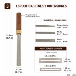 Lima Diamantada Para Coronar Trastes Luthier 4 En 1 Mango Madera - Imagen 3