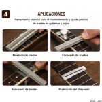 Lima Diamantada Para Coronar Trastes Luthier 4 En 1 Mango Madera - Imagen 4