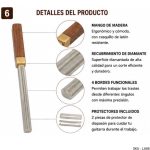 Lima Diamantada Para Coronar Trastes Luthier 4 En 1 Mango Madera - Imagen 6