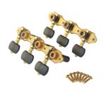 Clavijero Premium Dorado para Guitarra Clásica, vista frontal con diseño detallado y tornillos incluidos