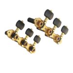 Clavijero Premium Dorado para Guitarra Clásica, vista lateral destacando el acabado dorado y las clavijas negras