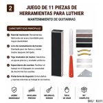 Kit Luthier 11 Piezas Mantenimiento Trastes Guitarra y Bajo | Kit11 - Imagen 2