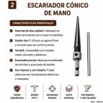 Escariador Cónico de Mano Luthier y Carpintería 5-16mm | EX516 - Imagen 2