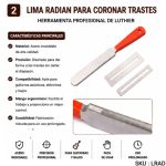 Lima Radian Para Coronar Trastes Luthier Con Protectores - Imagen 2