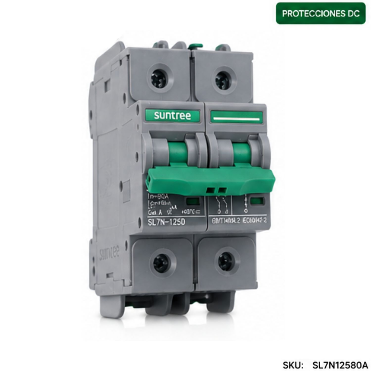 Foto 1 MCB SL7N-125D 80A Interruptor Automático DC 80A 1000V 2P Bipolar | SL7N-125DC Suntree - Imagen 1