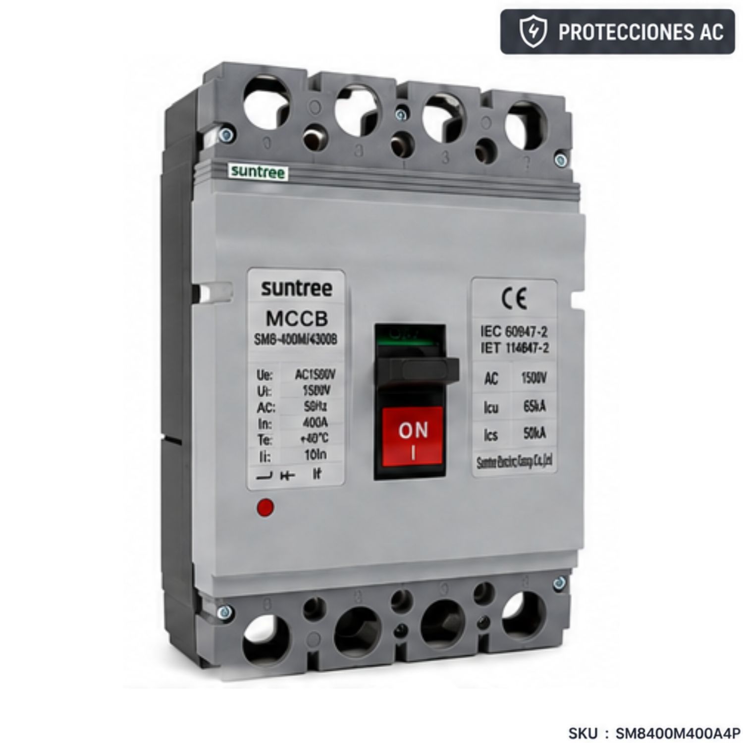 Foto 1 SM8400M400A4P Interruptor Caja Moldeada MCCB AC 400A 4P 85kA | Suntree - Imagen 1