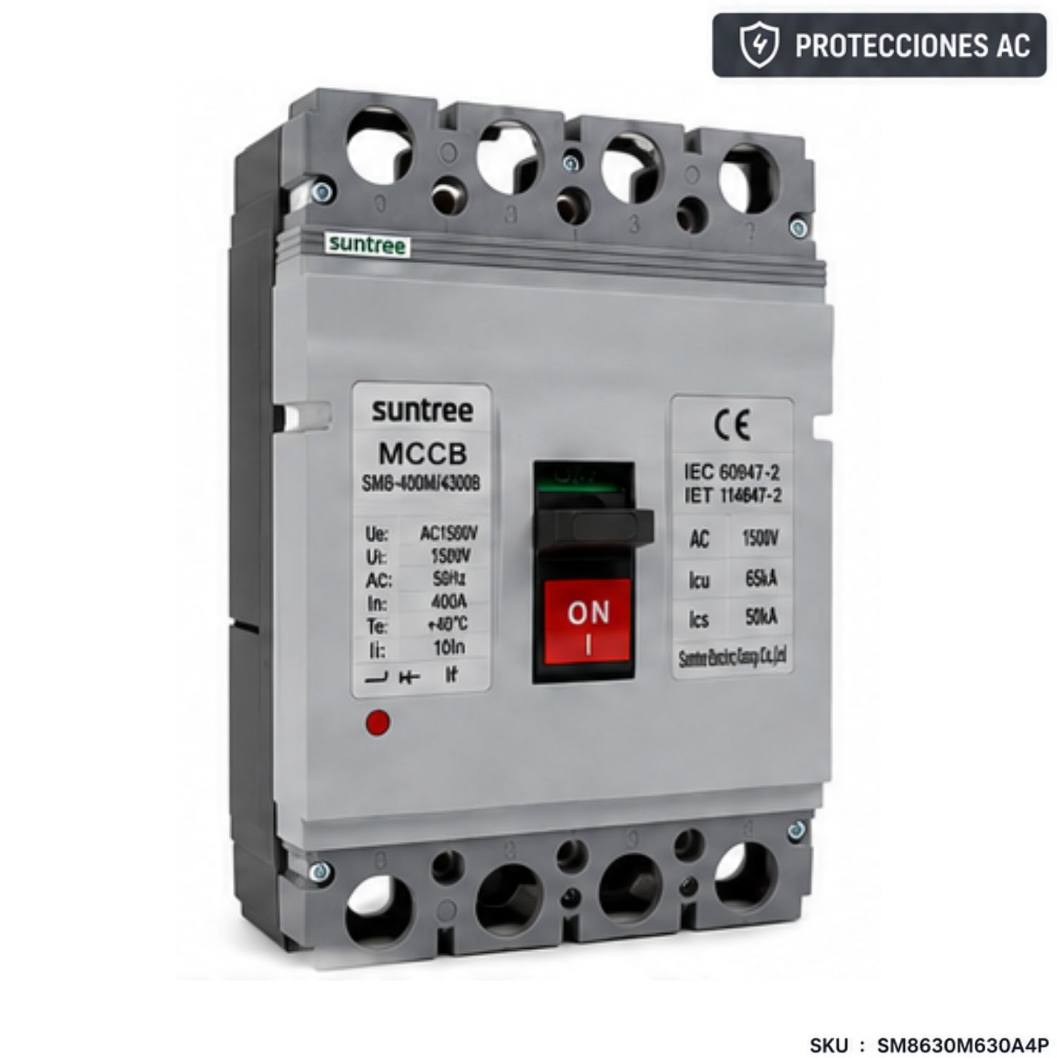 Foto 1 SM8800M800A4P Interruptor Automático MCCB AC 800A 415V 4P 75KA | Suntree - Imagen 1