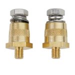 Adaptador borne batería bronce M6 positivo y negativo