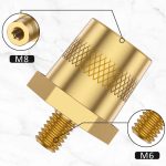Adaptador borne batería bronce M6 positivo y negativo - Imagen 4