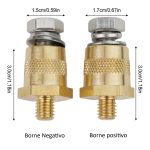 Adaptador borne batería bronce M6 positivo y negativo - Imagen 2