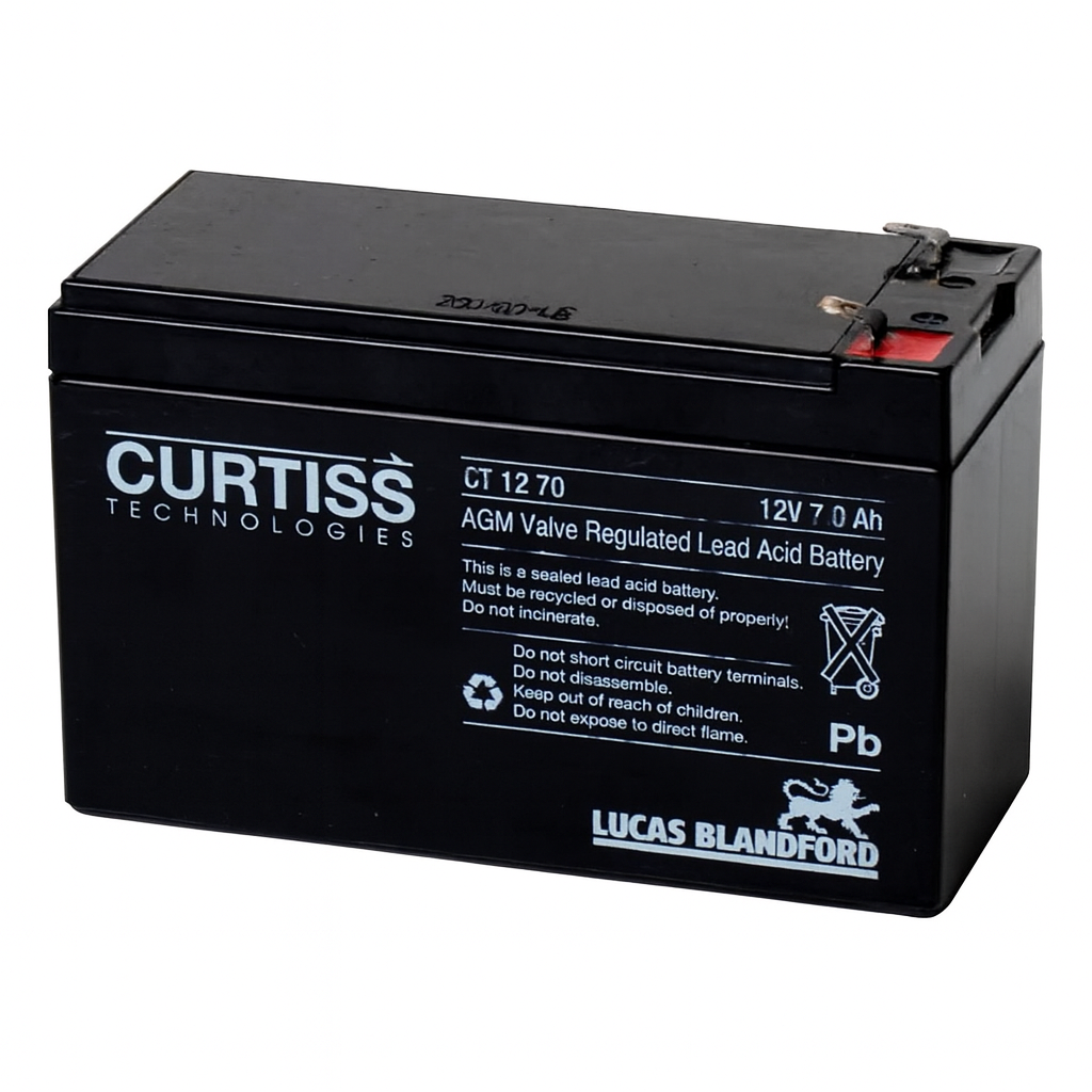 CT1270-12 Batería Curtiss CT1270 12V 7A AGM ciclo profundo - Imagen 1