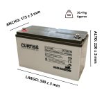 Batería Curtiss CT121000 12V 100A AGM Ciclo Profundo - Imagen 3