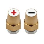 Adaptador borne batería bronce M8 positivo y negativo hilo pasado - Imagen 2