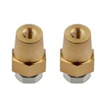 Adaptador borne batería bronce M8 positivo y negativo hilo pasado