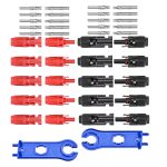 Conector MC4 set 10 pares - 5 rojos 5 negros más 2 llaves Spanner