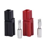 Conector Tipo Anderson 30A Unipolar Rojo Negro Par