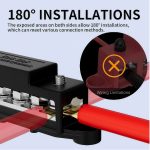 Bloque de Distribución de Energía (Bus Bar) 250A 12V-48V - 4 Pernos M8 con Cubierta Negra - Imagen 4