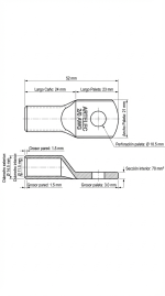 Terminal Eléctrico 2/0 AWG – 70mm – Perforación M10 (10mm) - Imagen 3