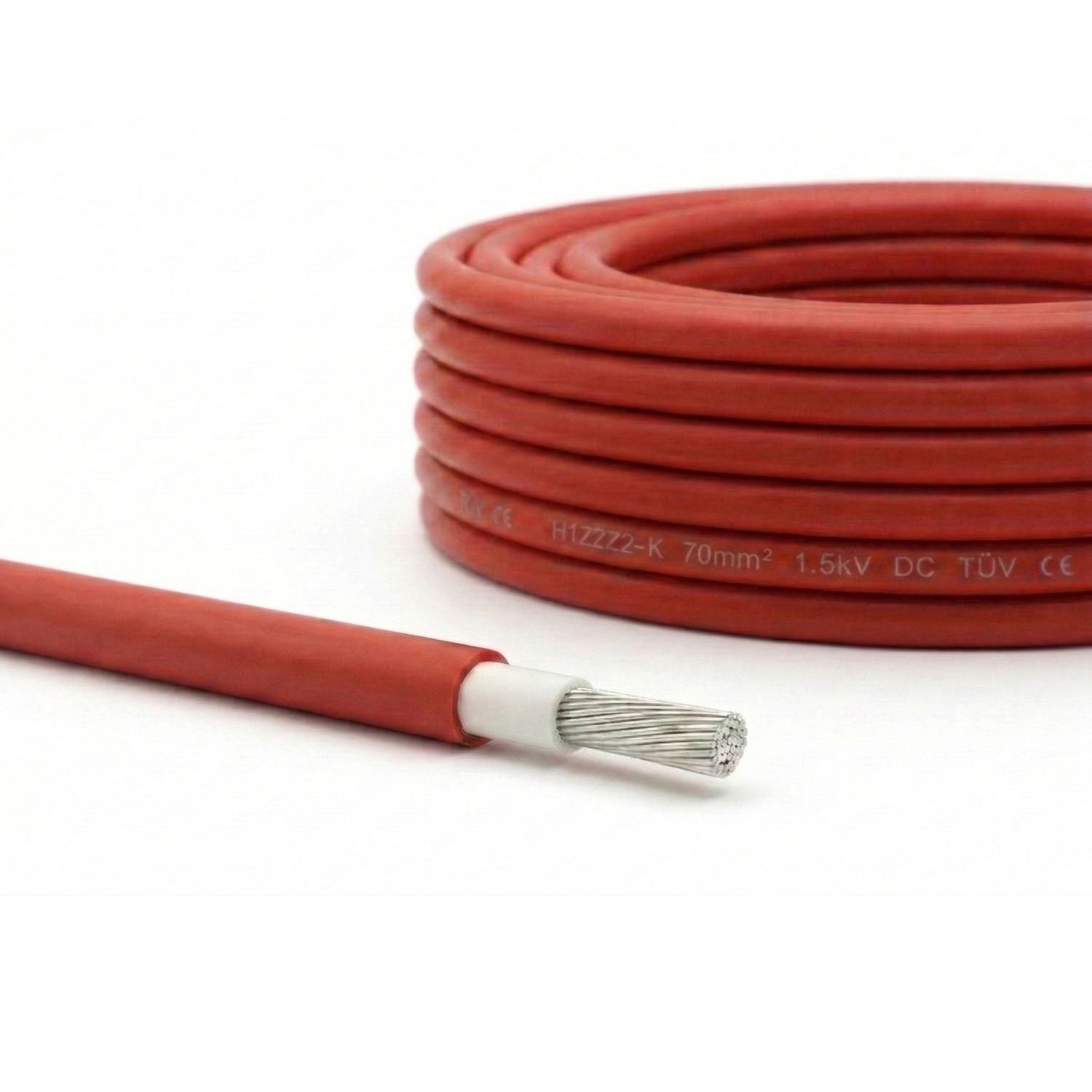 Foto 2 1HZ 70mm² Rojo Cable H1Z2Z2-K Batería 70mm² 1.5KV | Rojo por Metro - Imagen 1