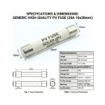 Fusibles Cilíndricos Solares 10x38mm 500V DC | Serie gPV - Imagen 3