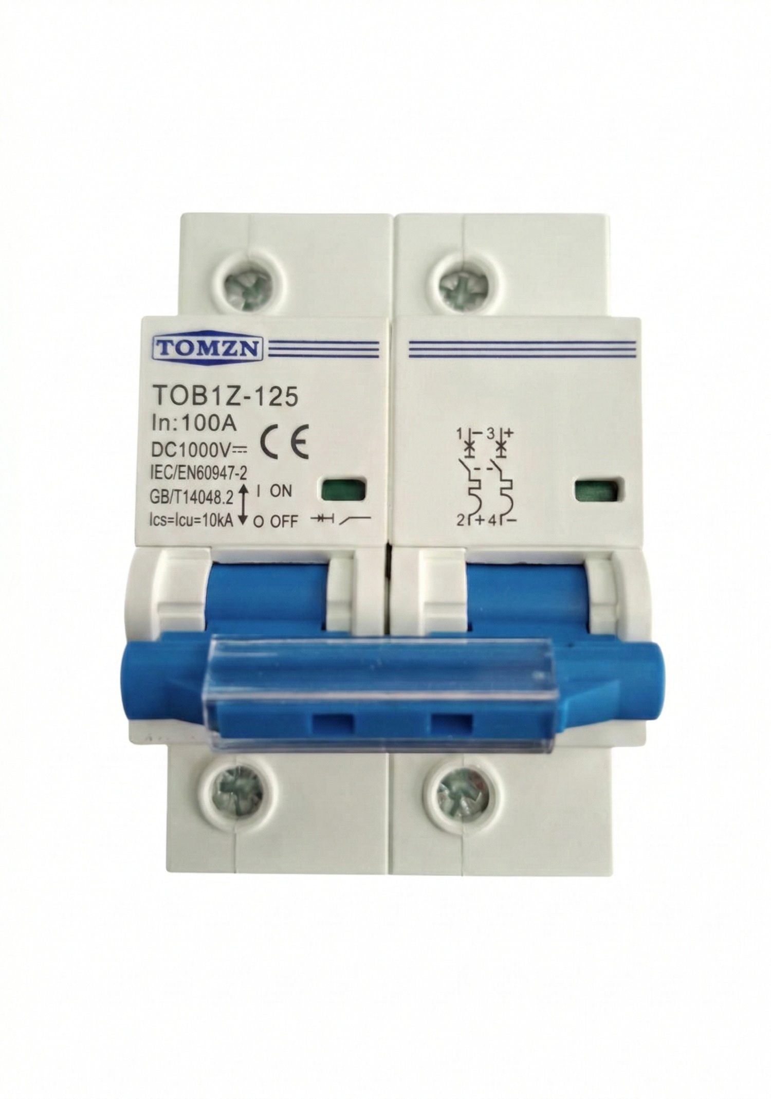 Foto1 Automatico 100A Interruptor Automático DC 100A 1000Vdc 2P Tomzn - Imagen 1