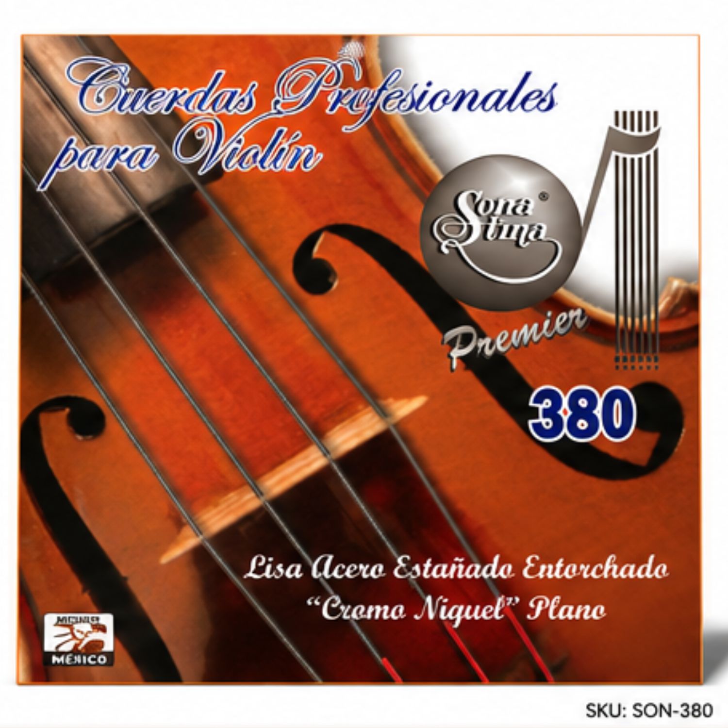 Sonatica 1 380 Cuerdas Violín Sonatina Premier 380 Cromo Níquel Plano - Imagen 1