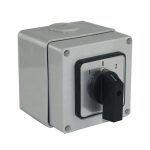 Selector Conmutador 1-0-2 40A 3P con Caja | 500V AC/DC IP66
