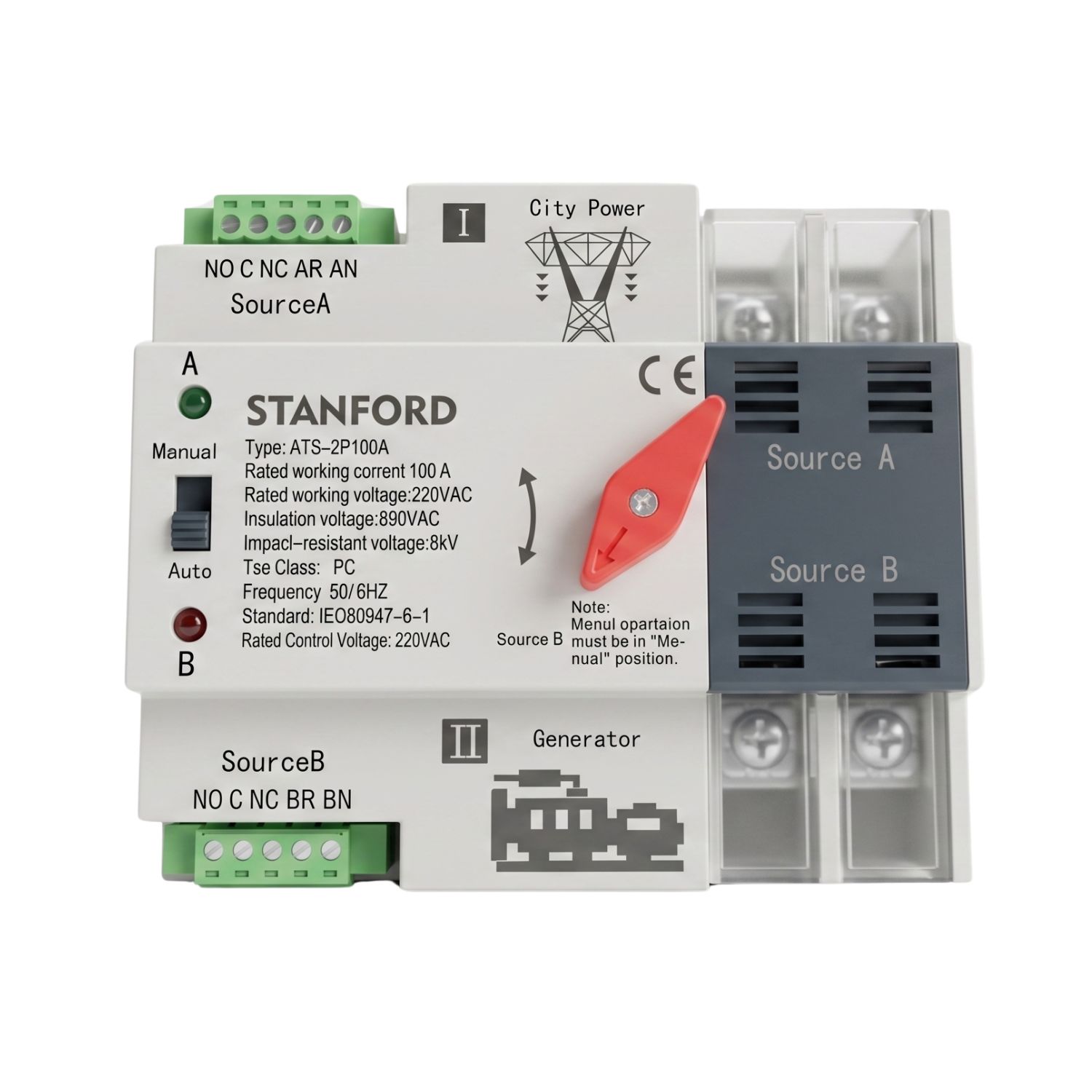 Foto 1 ATS Stanford Interruptor de Transferencia Automática ATS 100A 2P - Stanford | Red-Generador - Imagen 1