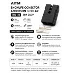 Enchufe Conector Anderson Bipolar 30A 250V V0 | AITM - Imagen 3