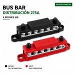 Bus Bar 275A - Bloque de Distribución de Energía | 12V~48V – 6 Pernos M8