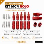 Kit Profesional 5 Pares MC4 Rojos + 2 Llaves Spanner Metálicas