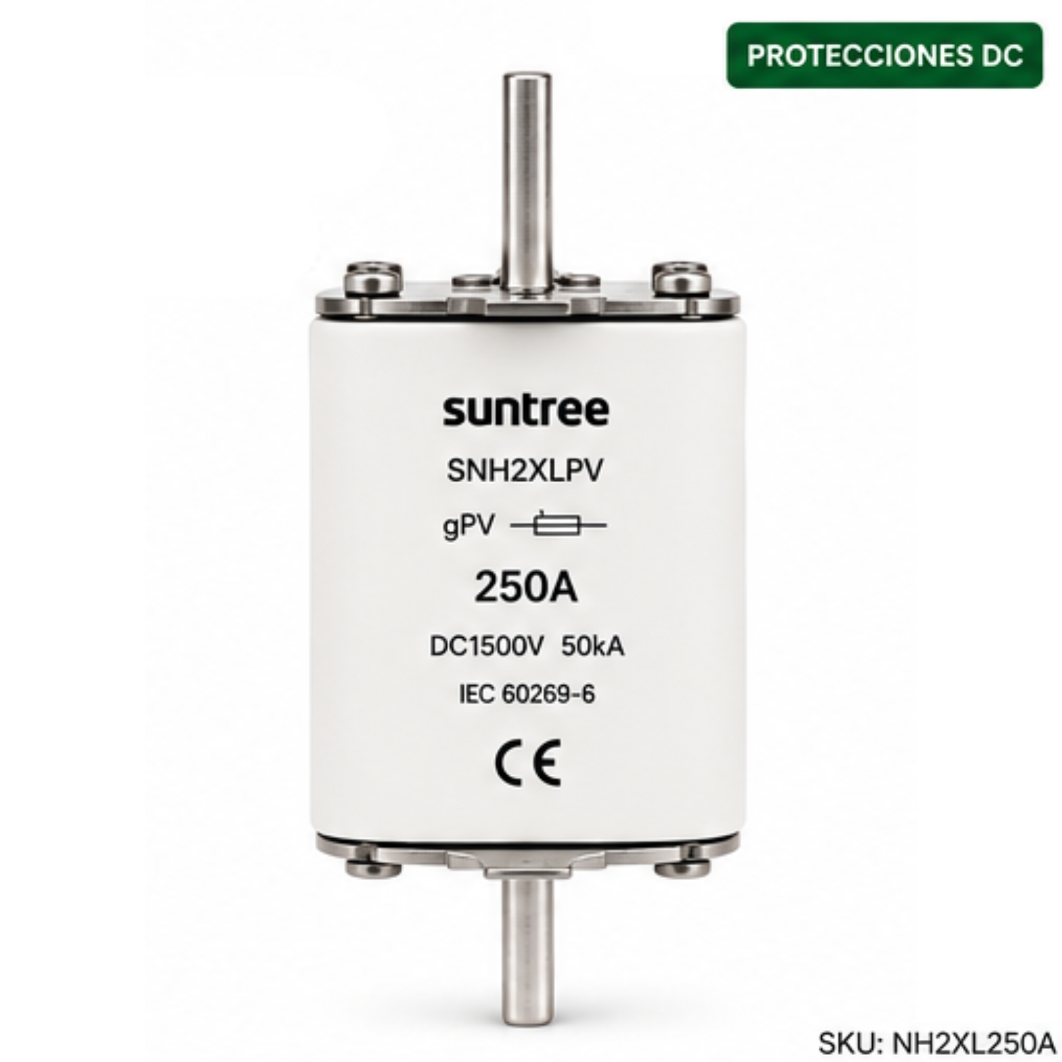 Foto 1 NH2 1500Vdc 250A Fusible Fotovoltaico gPV NH2 1500VDC 50kA 250A | Suntree - Imagen 1