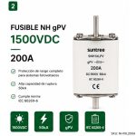 Fusible Fotovoltaico gPV NH1 1500VDC 50kA 200A | Suntree - Imagen 2
