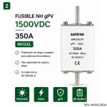 Fusible Fotovoltaico gPV NH3 1500VDC 50kA 350A | Suntree - Imagen 2