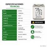 Fusible NH aR 250A 690V AC Alta Velocidad | EATON 170M3416 - Imagen 3