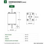 Fusible Fotovoltaico gPV NH1 1000VDC 50kA 250A | Suntree - Imagen 3