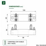 Base Portafusible Fotovoltaico NH2 / NH2XL 400A 1000VDC SNH2XLB | Suntree - Imagen 3