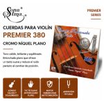 Cuerdas Violín Sonatina Premier 380 Cromo Níquel Plano - Imagen 2