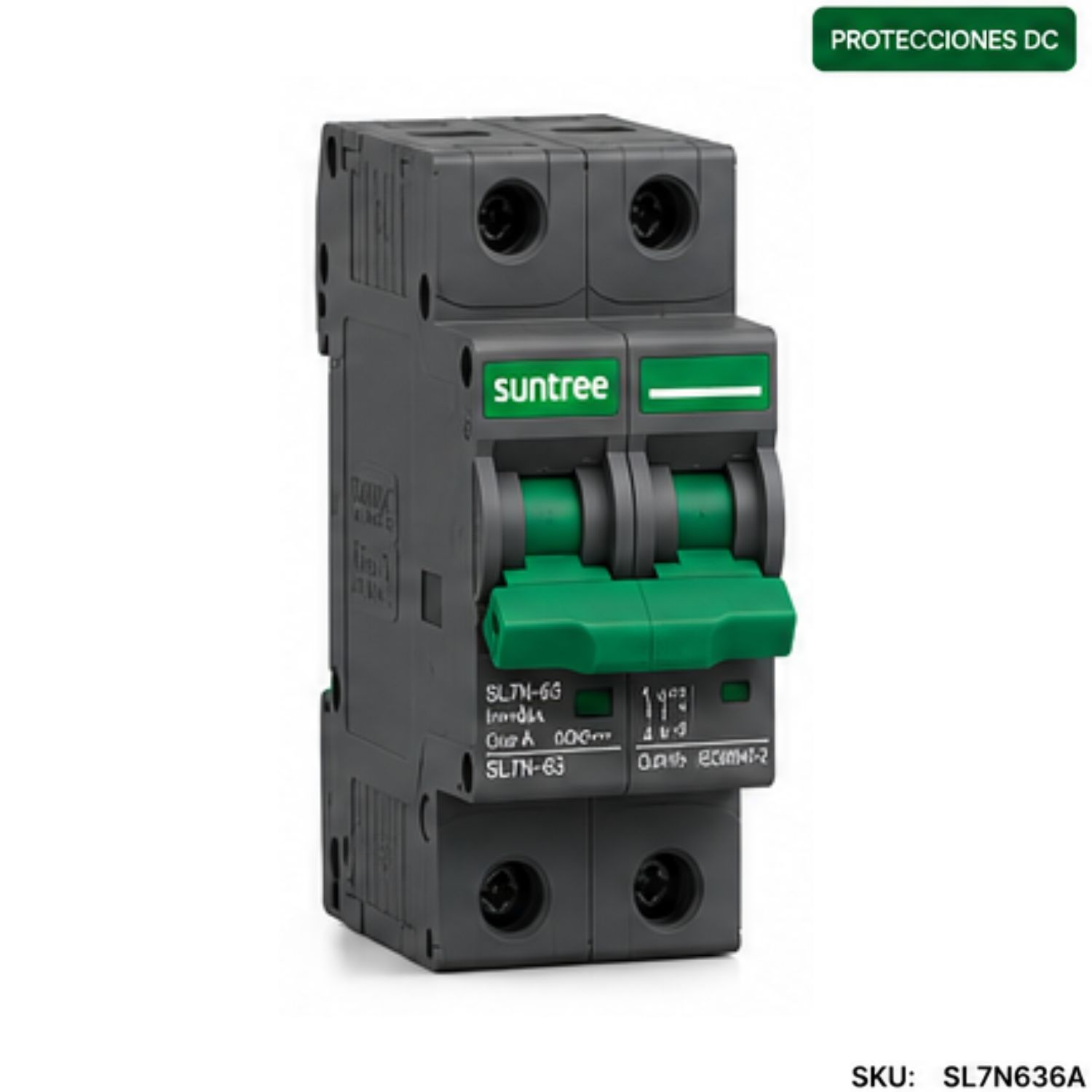 Foto 1 MCB SL7N-63 6A Interruptor Automático DC 6A 550V 2P Bipolar Solar | SL7N-63 Suntree - Imagen 1