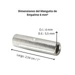 Manguito De Empalme 6 mm² Union Cobre Estañado - Imagen 2